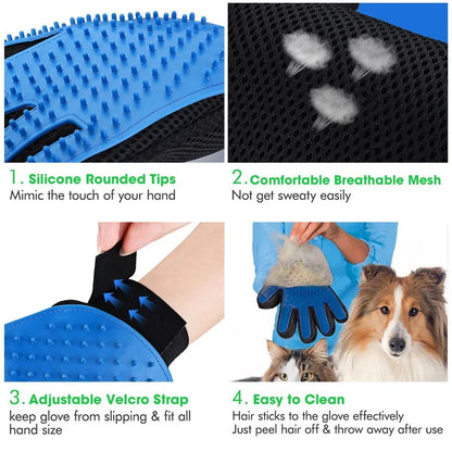 Silicone Pet Bath Brush – Gentle Massage & Shedding Glove for Dogs & Cats