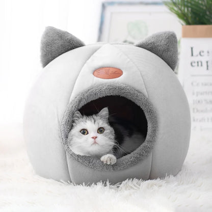 Cozy Winter Cat Bed – Deep Sleep Cave Nest for Cats & Small Dogs