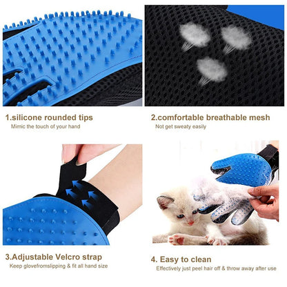 Silicone Pet Grooming Glove – Gentle & Effective Brush for Cats & Dogs | Bath & Shedding Tool