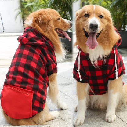 Reversible Plaid Dog Winter Coat – Warm & Waterproof Jacket for Small to Large Dogs