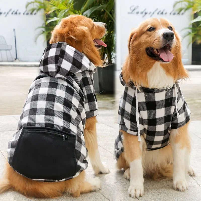 Reversible Plaid Dog Winter Coat – Warm & Waterproof Jacket for Small to Large Dogs