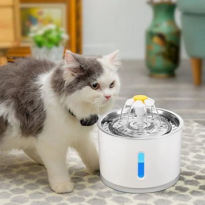 2.4L Automatic Pet Water Fountain – LED USB Electric Dispenser for Cats & Dogs