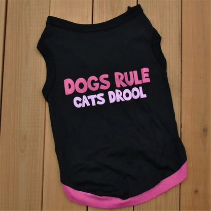 Summer Pet T-Shirt for Cats & Small Dogs - 17 Cute Designs | Lightweight & Breathable