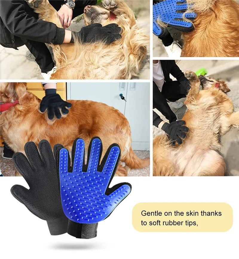 Silicone Pet Bath Brush – Gentle Massage & Shedding Glove for Dogs & Cats