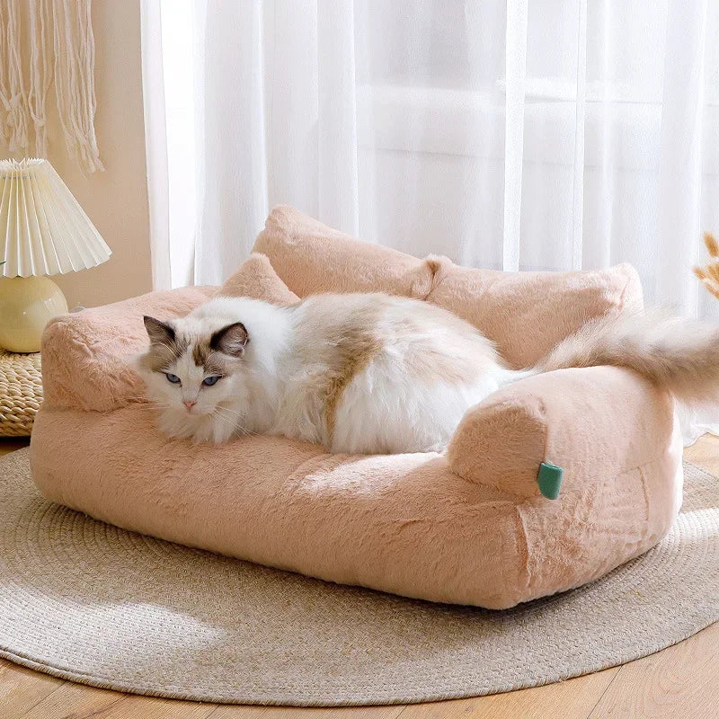 Soft Plush Pet Bed – Cozy & Washable Sleeping Nest for Cats & Small Dogs