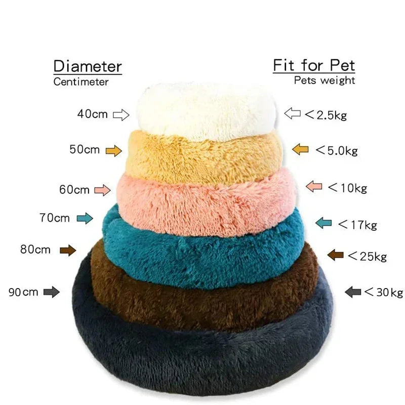 Ultra-Soft Plush Donut Cat Bed – Washable & Calming Pet Sleeping Nest for Cats & Small Dogs