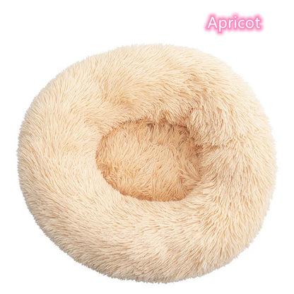 Ultra-Soft Plush Donut Cat Bed – Washable & Calming Pet Sleeping Nest for Cats & Small Dogs