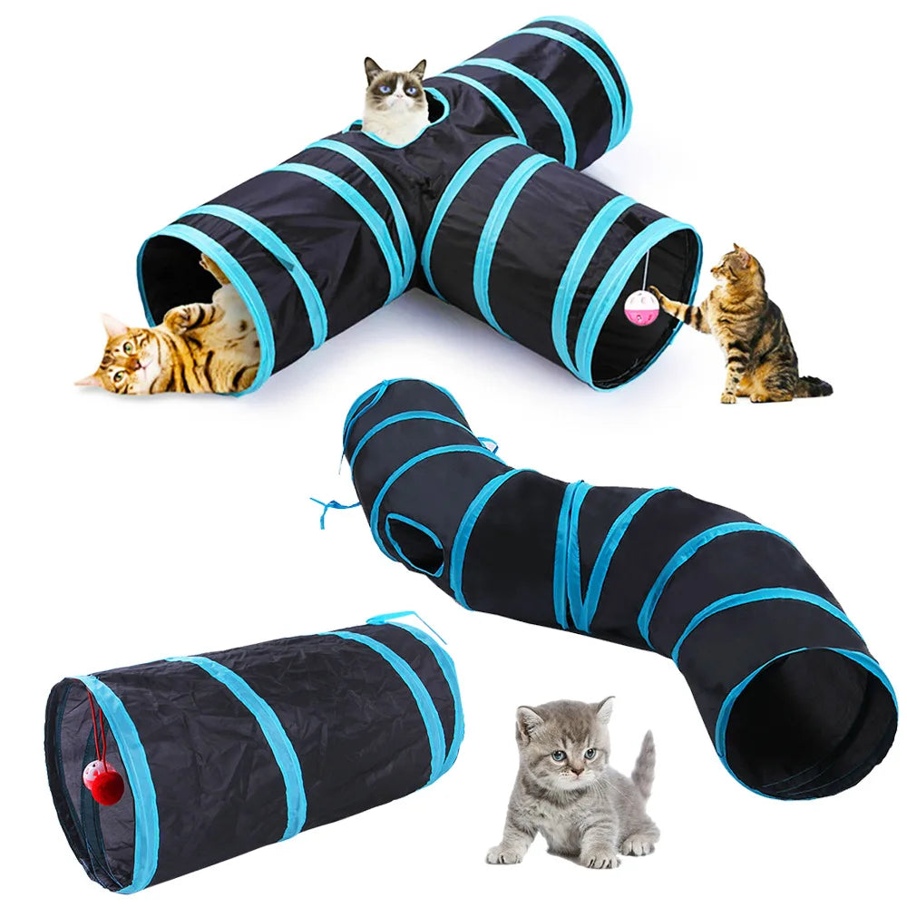 Foldable Cat Tunnel – Interactive Crinkle Play Tunnel for Indoor Fun & Exercise