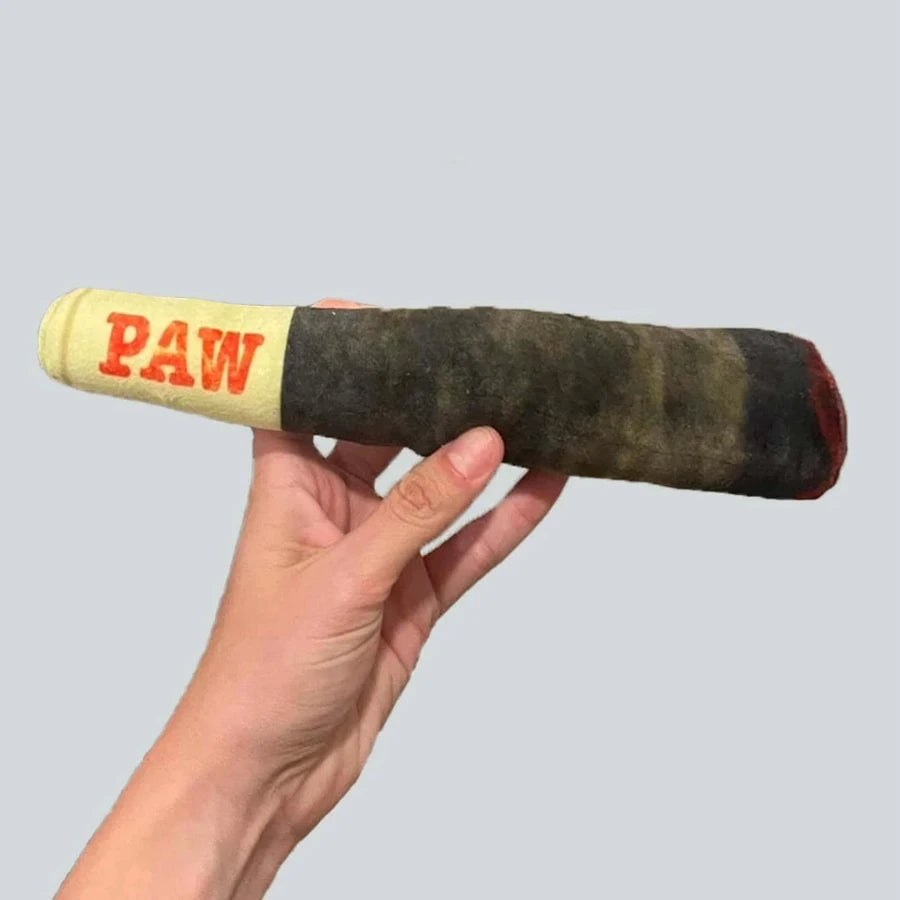 Funny Cigar Plush Dog Toy – Interactive Squeaky Chew Toy for Small & Medium Dogs