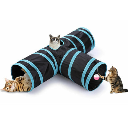 Foldable Cat Tunnel – Interactive Crinkle Play Tunnel for Indoor Fun & Exercise