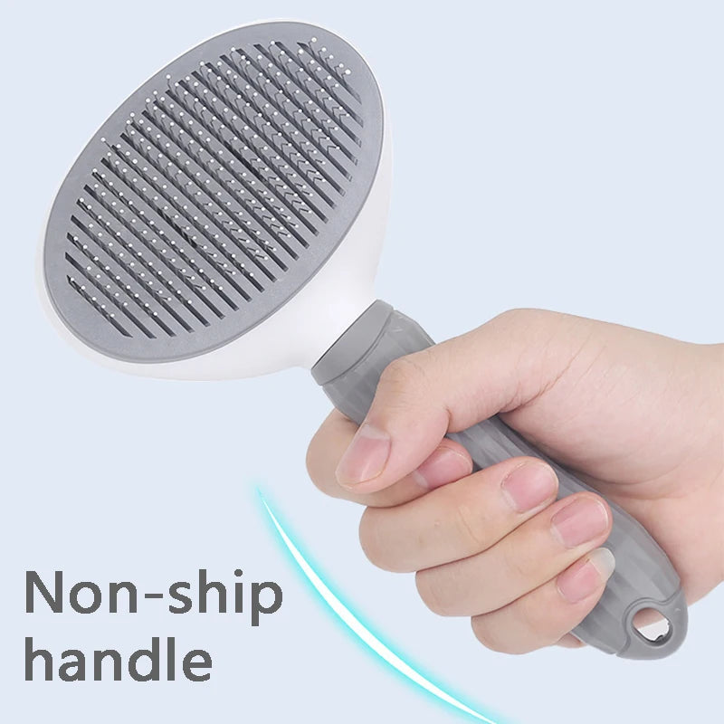 Premium Pet Hair Remover Brush – Stainless Steel Grooming Comb for Dogs & Cats – Non-Slip Grip & Effective Shedding Tool