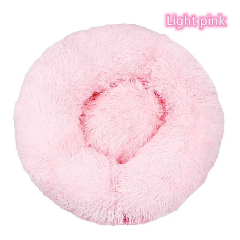 Ultra-Soft Plush Donut Cat Bed – Washable & Calming Pet Sleeping Nest for Cats & Small Dogs