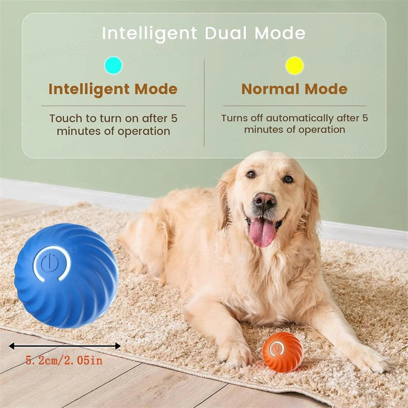 Smart Interactive Pet Ball – USB Rechargeable Automatic Moving Toy for Dogs & Cats