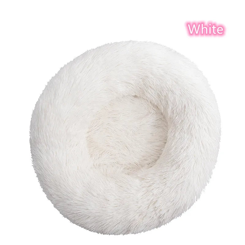 Ultra-Soft Plush Donut Cat Bed – Washable & Calming Pet Sleeping Nest for Cats & Small Dogs