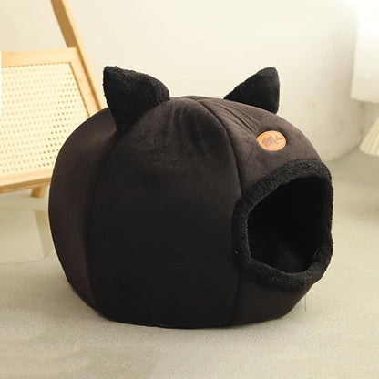 Cozy Winter Cat Bed – Deep Sleep Cave Nest for Cats & Small Dogs