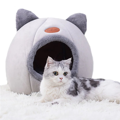 Cozy Winter Cat Bed – Deep Sleep Cave Nest for Cats & Small Dogs