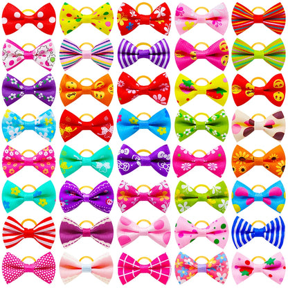 30PCS  Pet Dog Cat Puppy Grooming Bows Pet Hair Accessories Decorate Hair for Small Dog Hair Rubber Band Dog Supplier