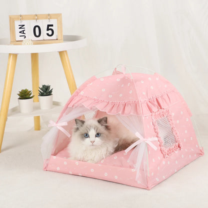 Cozy Pet Tent Bed – Warm Clamshell Sleeping Nest for Cats & Small Dogs