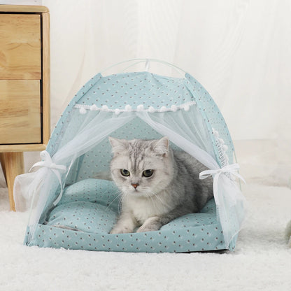 Cozy Pet Tent Bed – Warm Clamshell Sleeping Nest for Cats & Small Dogs