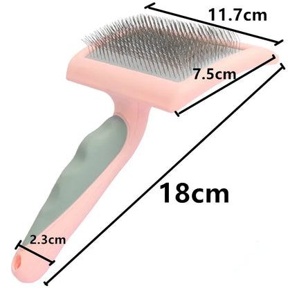 Stainless Steel Pet Grooming Brush – Shedding & Massage Comb for Dogs & Cats