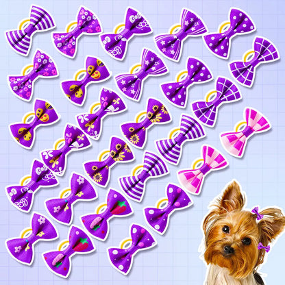 30PCS  Pet Dog Cat Puppy Grooming Bows Pet Hair Accessories Decorate Hair for Small Dog Hair Rubber Band Dog Supplier