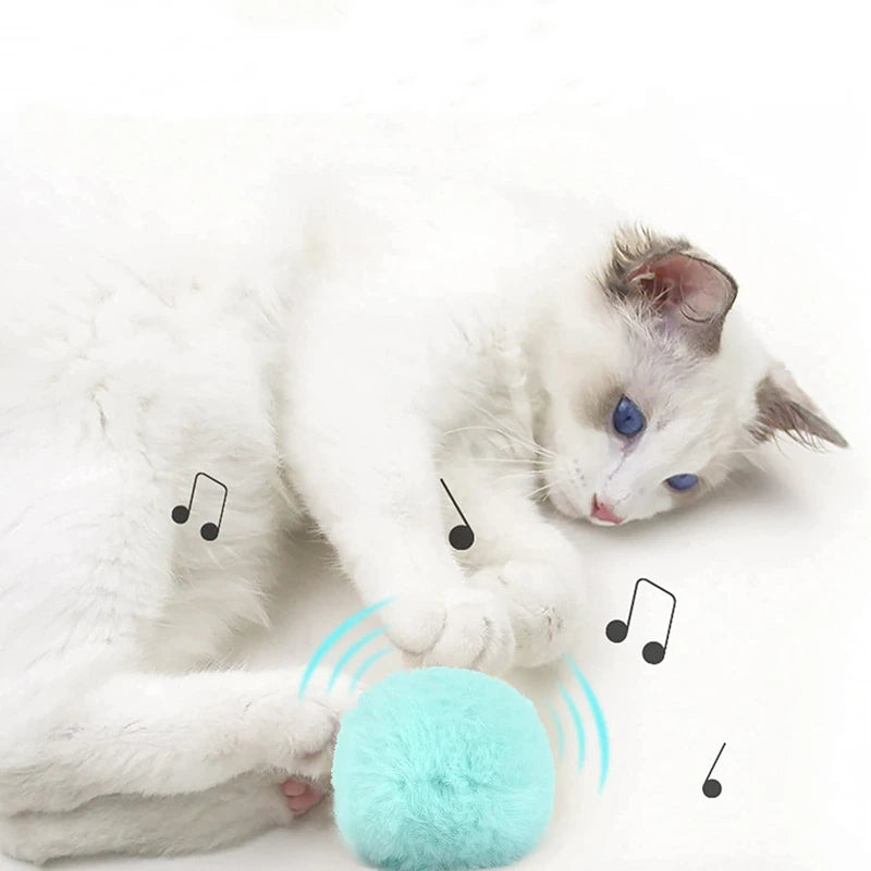 Smart Interactive Cat Ball – Electric Plush Catnip Toy with Sound & Motion Activation