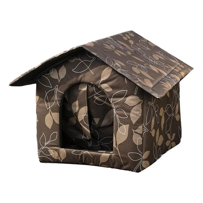 Waterproof Outdoor Cat House – Winter Warm Foldable Pet Tent for Small Dogs & Cats