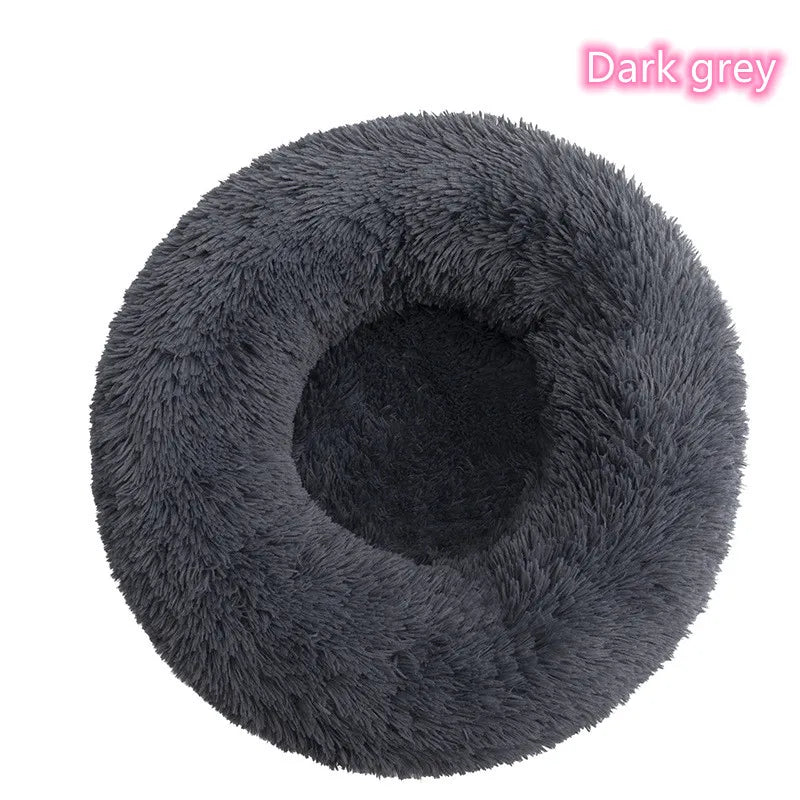 Ultra-Soft Plush Donut Cat Bed – Washable & Calming Pet Sleeping Nest for Cats & Small Dogs