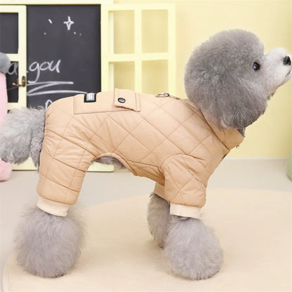 Waterproof Winter Dog Jumpsuit – Warm Hooded Coat for Small & Medium Dogs