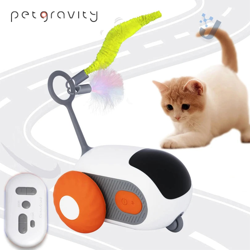 Smart Interactive Cat Car Toy – Automatic Moving Remote-Controlled Mouse for Indoor Play