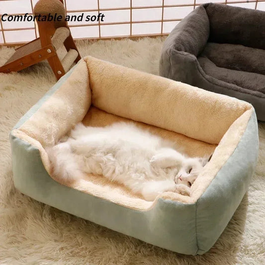 Plush Cat Bed – Cozy Sleeping Cushion for Kittens & Small Dogs