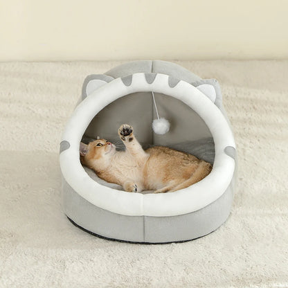 Cozy Cat Cave Bed – Warm Enclosed Sleeping House for Cats & Small Dogs