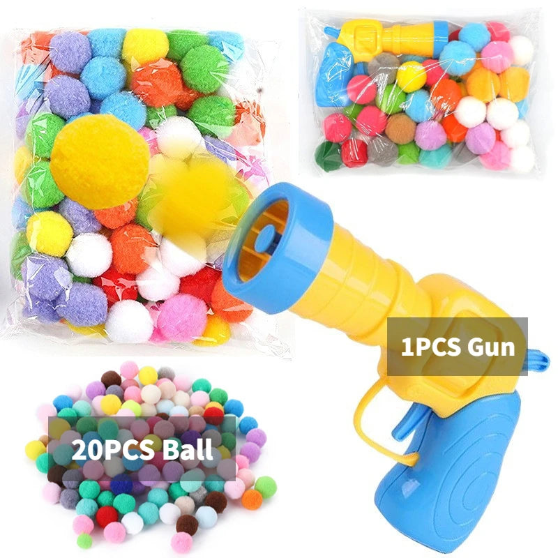 Interactive Cat Toy Ball Launcher – Plush Pom-Pom Shooting Gun for Kittens & Indoor Cats