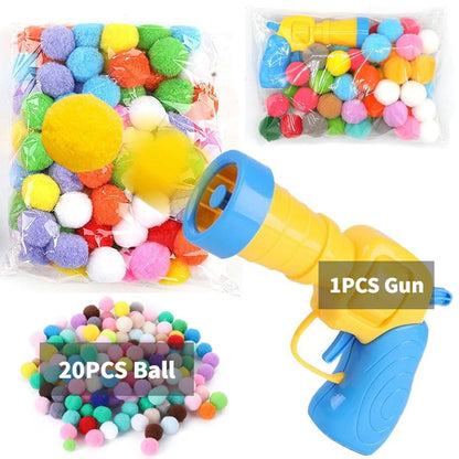 Interactive Cat Toy Ball Launcher – Plush Pom-Pom Shooting Gun for Kittens & Indoor Cats