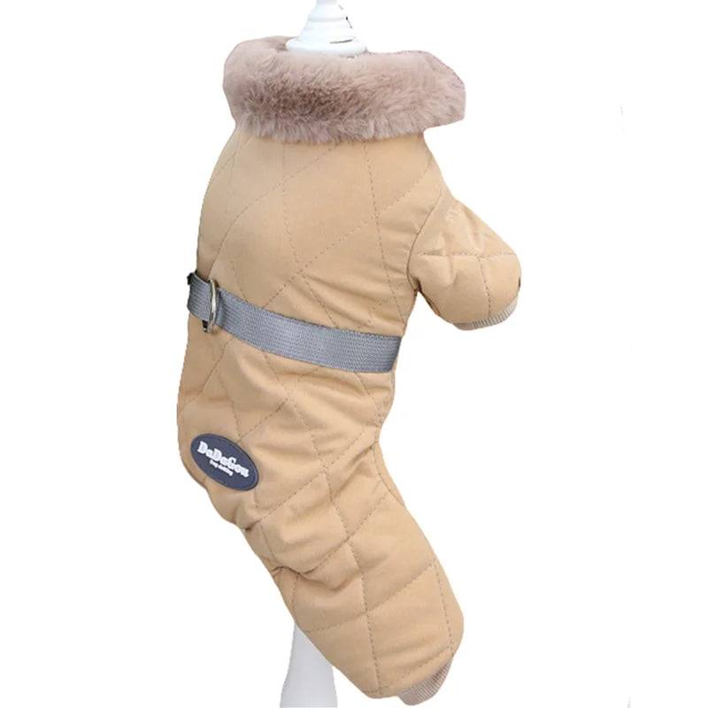 Waterproof Winter Dog Jumpsuit – Warm Hooded Coat for Small & Medium Dogs