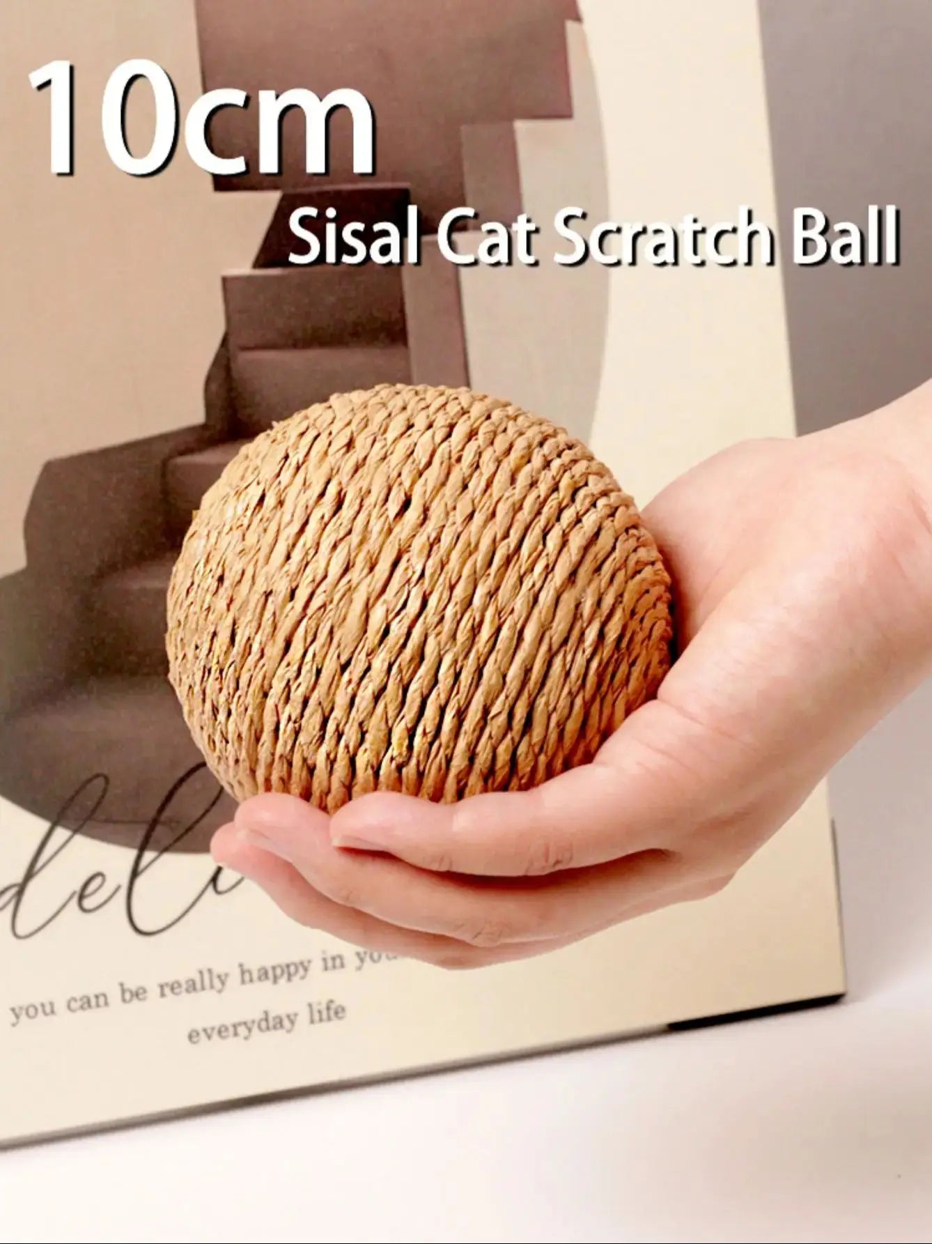 Interactive Sisal Cat Scratching Ball – 10CM Sounding Toy for Kittens & Teeth Cleaning