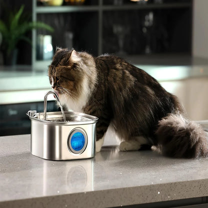 3.2L Stainless Steel Pet Water Fountain – Automatic Smart Dispenser for Cats & Dogs