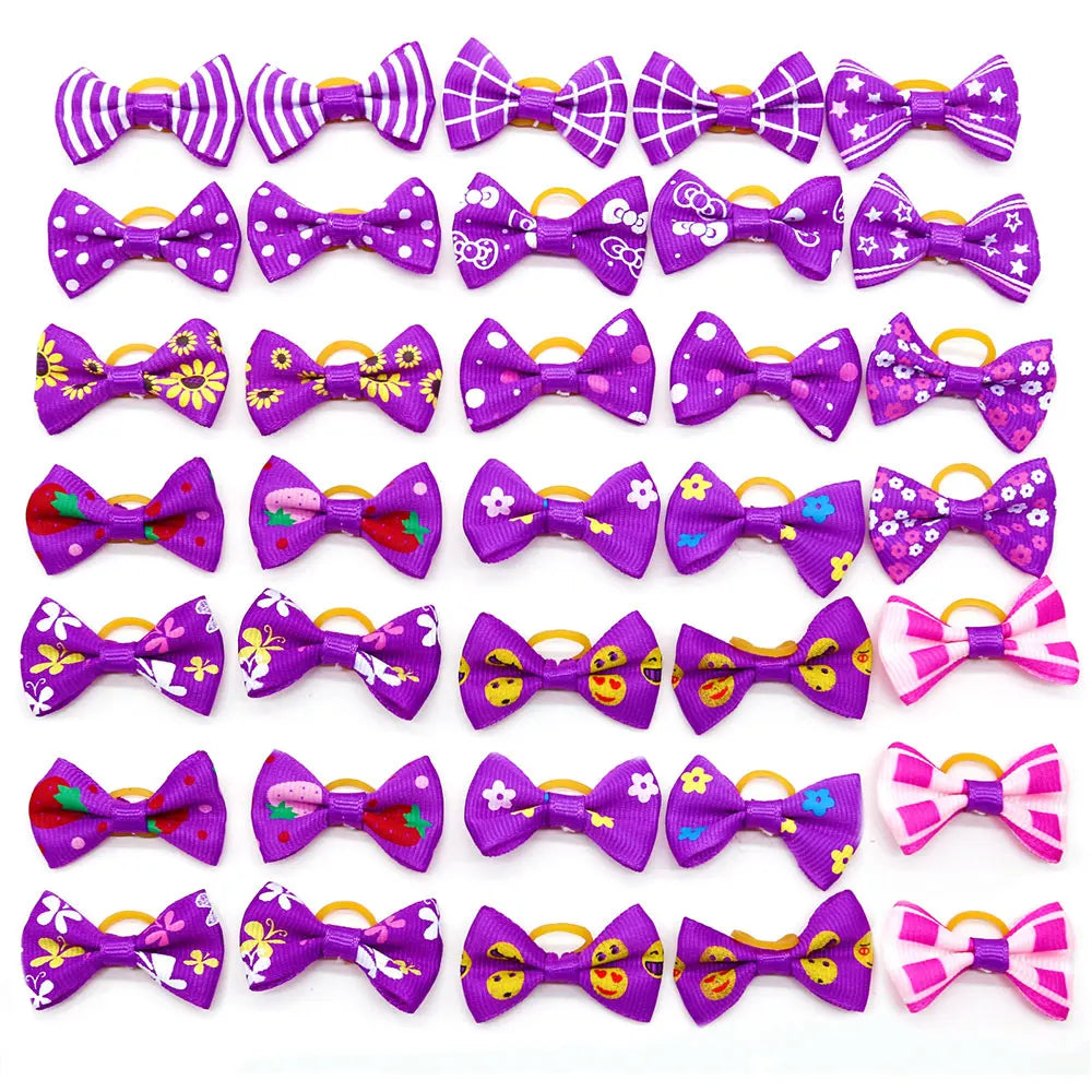 30PCS  Pet Dog Cat Puppy Grooming Bows Pet Hair Accessories Decorate Hair for Small Dog Hair Rubber Band Dog Supplier