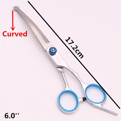 6.0'' Professional Pet Grooming Scissors – Curved & Thinning Shears for Dogs & Cats