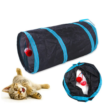 Foldable Cat Tunnel – Interactive Crinkle Play Tunnel for Indoor Fun & Exercise