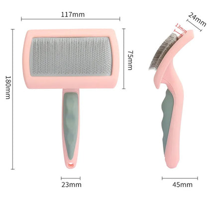 Stainless Steel Pet Grooming Brush – Shedding & Massage Comb for Dogs & Cats