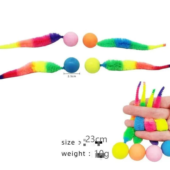 Colorful Bouncing Cat Toy – Interactive Elastic Ball for Indoor Play