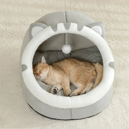 Cozy Cat Cave Bed – Warm Enclosed Sleeping House for Cats & Small Dogs