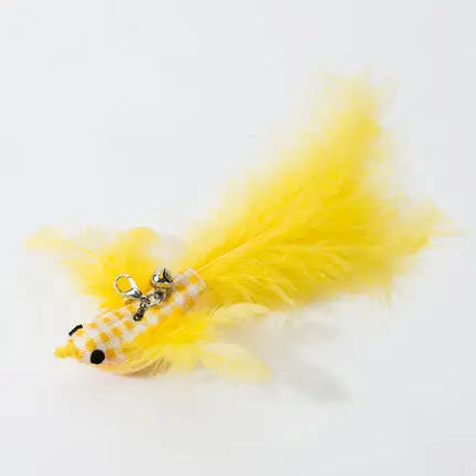 Interactive Feather Cat Wand – Hands-Free Suction Cup Toy with Bell