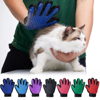 Pet Grooming Glove – Gentle Deshedding & Massage Brush for Cats & Dogs