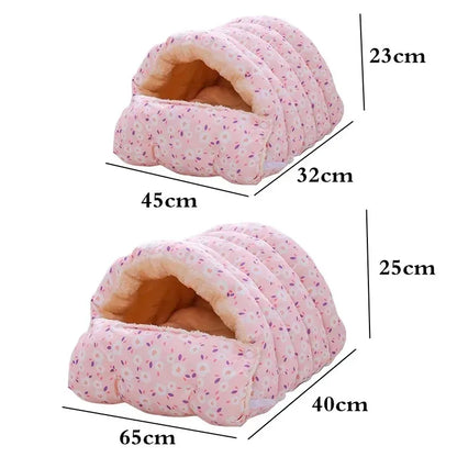 Warm Winter Cat Bed – Cozy Plush Sleeping Cushion for Kittens & Small Dogs