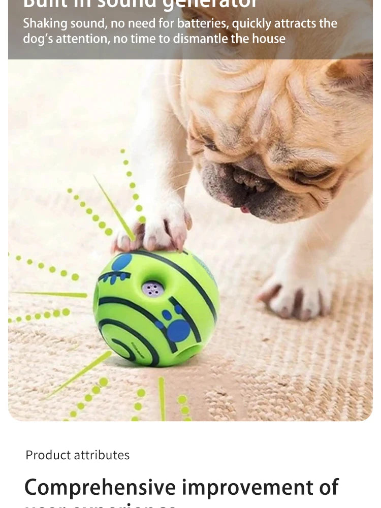 Self-Activated Squeaky Chew Ball – Interactive Toy for Cats & Dogs, Teeth Cleaning & Training