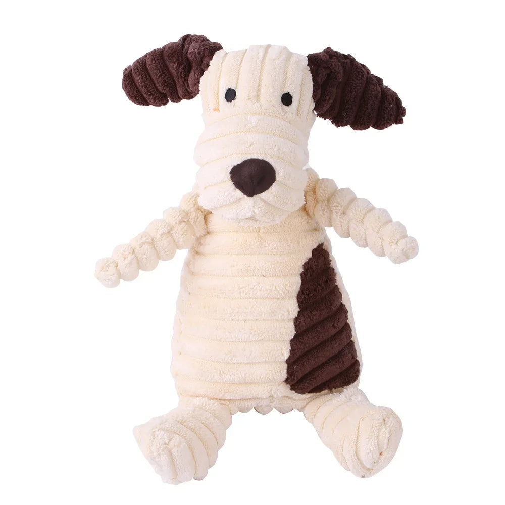 Plush Squeaky Dog Toy – Durable Animal-Shaped Chew Toy for Small & Large Dogs