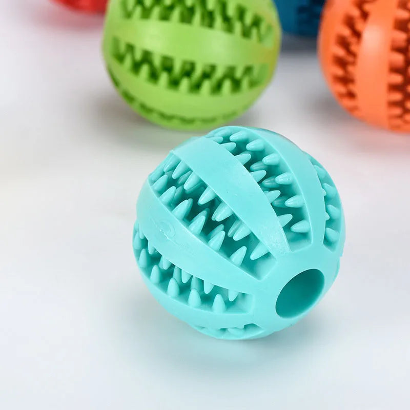 Interactive Rubber Dog Ball – Chewing Toy & Treat Dispenser for Puppies & Cats