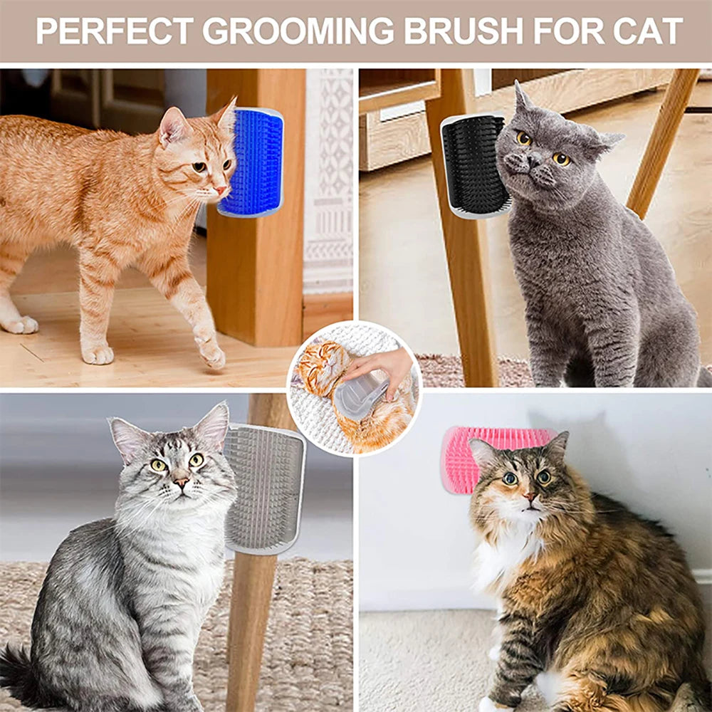 Self-Grooming Cat Scratcher & Massager – 2-in-1 Hair Removal & Scratching Brush